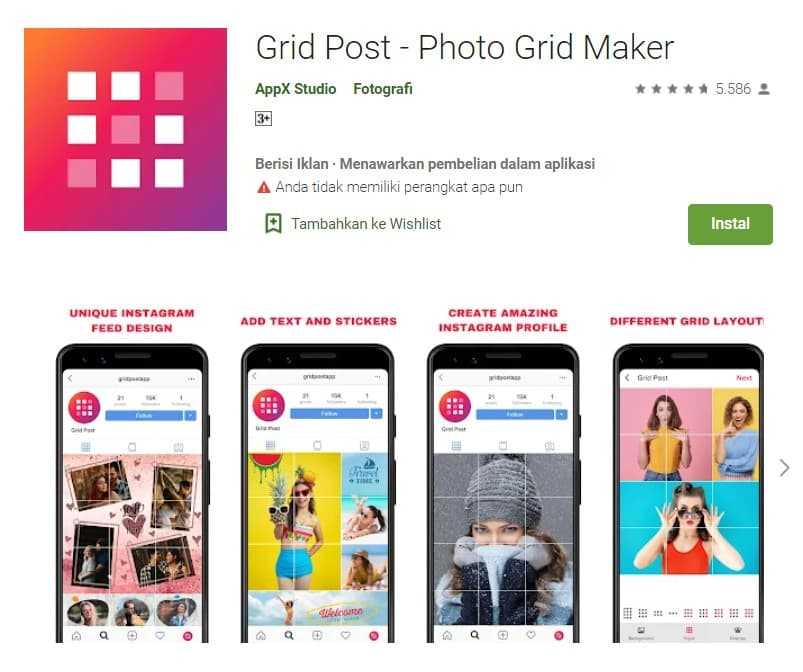 Aplikasi Grid Instagram Terbaik