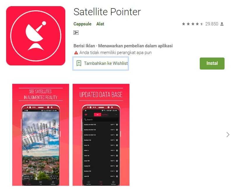 Aplikasi Pencari Sinyal Parabola Palapa D dan Telkom 4